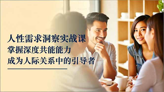 （16683期）人性需求洞察实战课，掌握深度共感能力，成为人际关系中的引导者-我爱项目网