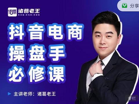 诸葛老王-抖音电商操盘手必修课：顶层设计，​起号破局，爆款运营，数据分析-我爱项目网