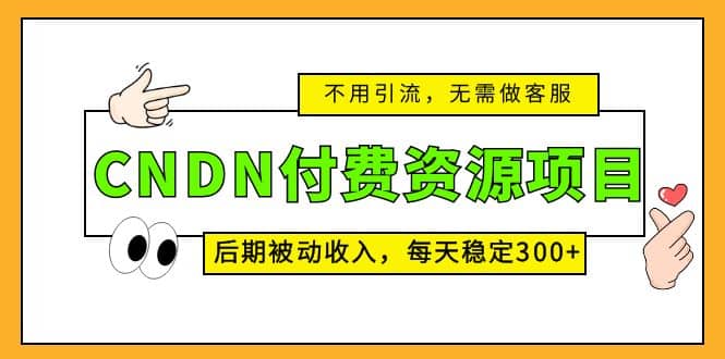 CNDN付费资源项目，不用引流，无需做客服，后期被动收入-我爱项目网