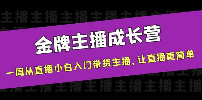 金牌主播成长营，一周从直播小白入门带货主播，让直播更简单-我爱项目网