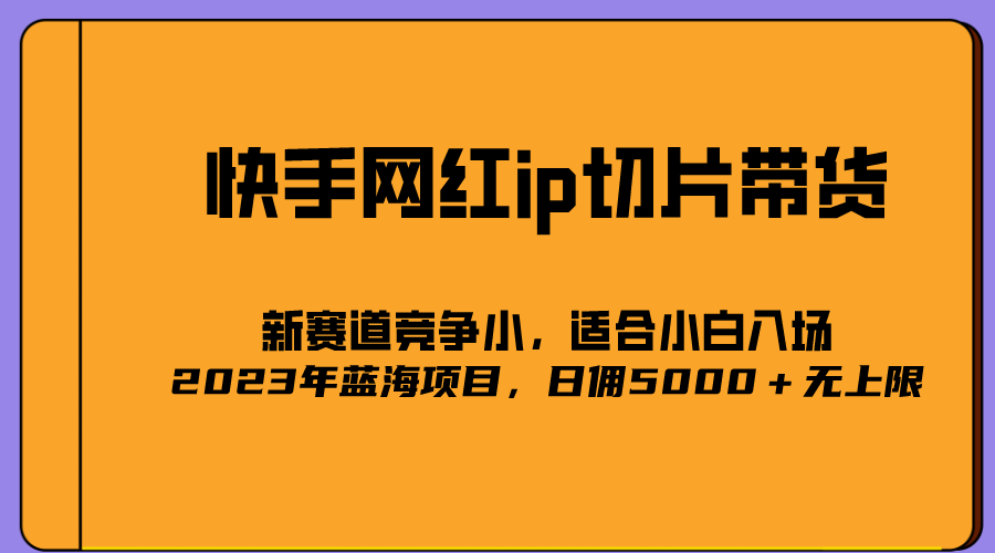 2023爆火的快手网红IP切片，号称日佣5000＋的蓝海项目，二驴的独家授权-我爱项目网