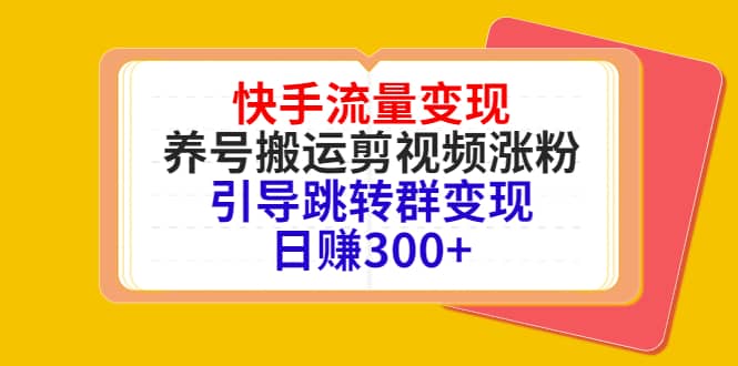 快手流量变现，养号搬运剪视频涨粉，引导跳转群变现日赚300+-我爱项目网