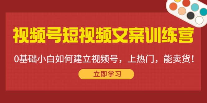 视频号短视频文案训练营：0基础小白如何建立视频号，上热门，能卖货！-我爱项目网