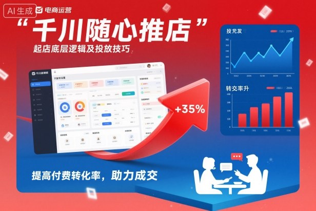 千川随心推起店底层逻辑及投放技巧，提高付费转化率，助力成交-我爱项目网