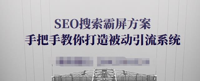 SEO搜索霸屏方案，手把手教你打造被动引流系统【视频课程】-我爱项目网