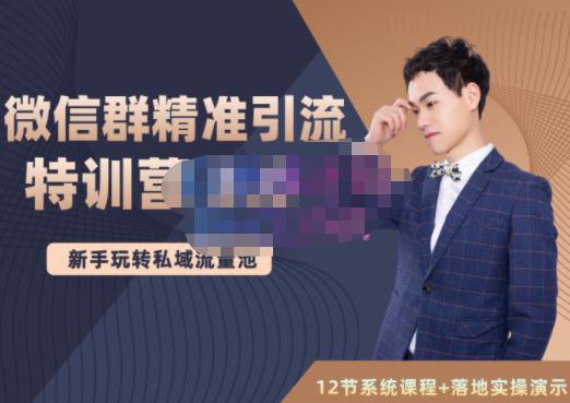 陆明明·微信群精准引流特训营3.0，借助微信群进行引流操作，打造私域流量池-我爱项目网