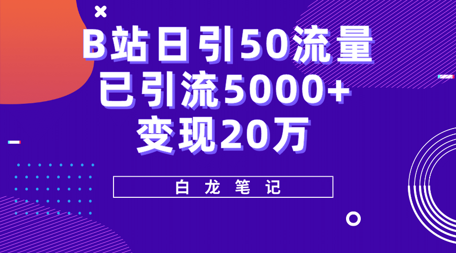 B站日引50+流量，实战已引流5000+变现20万，超级实操课程-我爱项目网