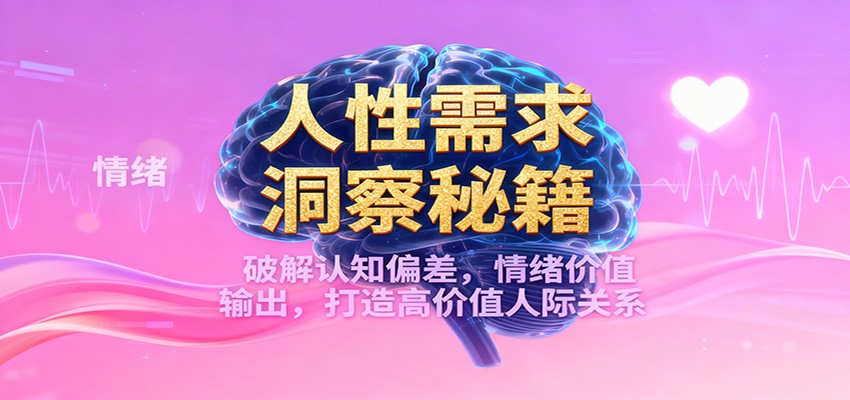 人性需求洞察秘籍，破解认知偏差，情绪价值输出，打造高价值人际关系-我爱项目网