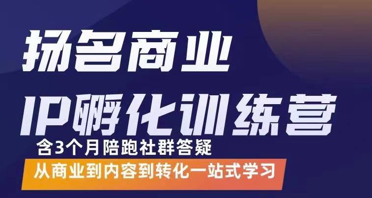 杨名商业IP孵化训练营,从商业到内容到转化一站式学 价值5980元-我爱项目网