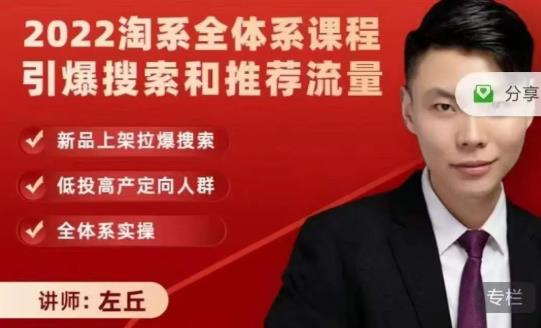 2022淘系全体系课程引爆搜索和推荐流量,新品上架拉爆搜索-我爱项目网