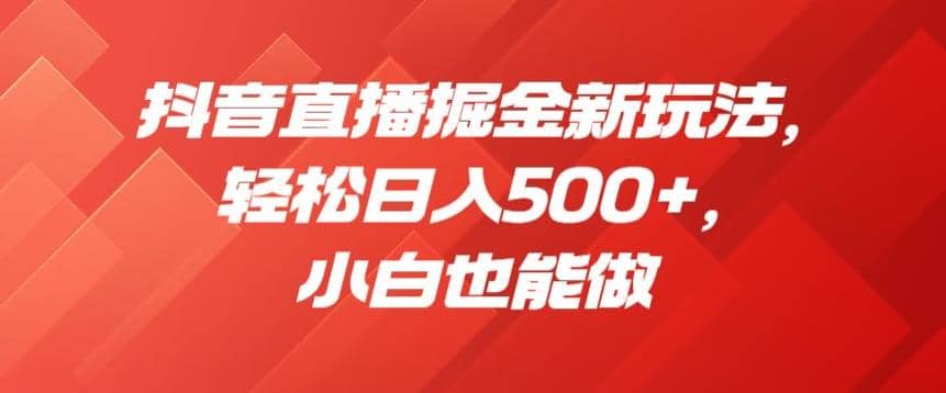 抖音直播掘金新玩法，轻松日入500+，小白也能做【揭秘】-我爱项目网