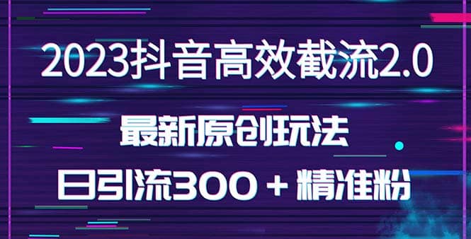 日引300＋创业粉，独家抖音高效截流2.0玩法（价值1280）-我爱项目网