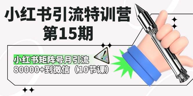 小红书引流特训营-第15期，小红书矩阵号月引流80000+到微信（10节课）-我爱项目网