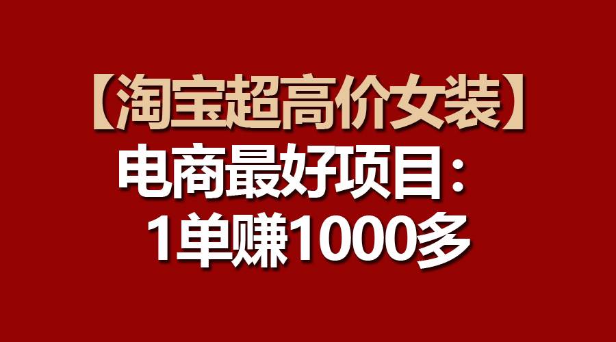 【淘宝超高价女装】电商最好项目：一单赚1000多-我爱项目网